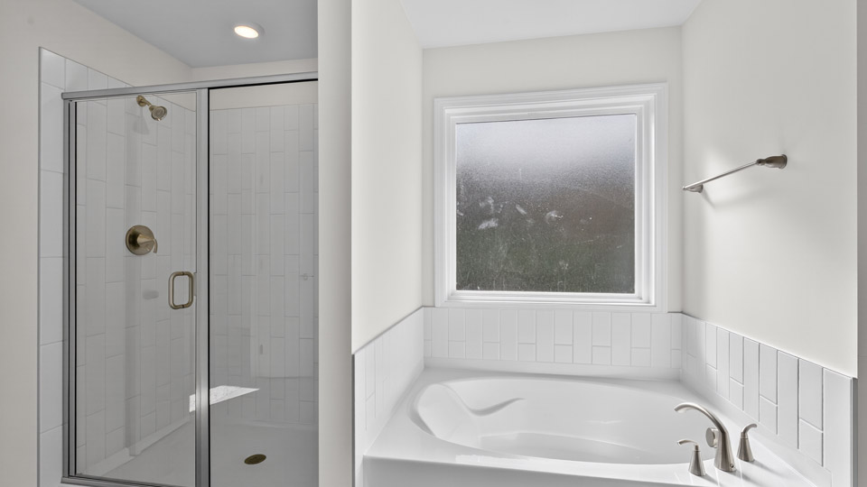 Primary bathroom with walk-in shower
