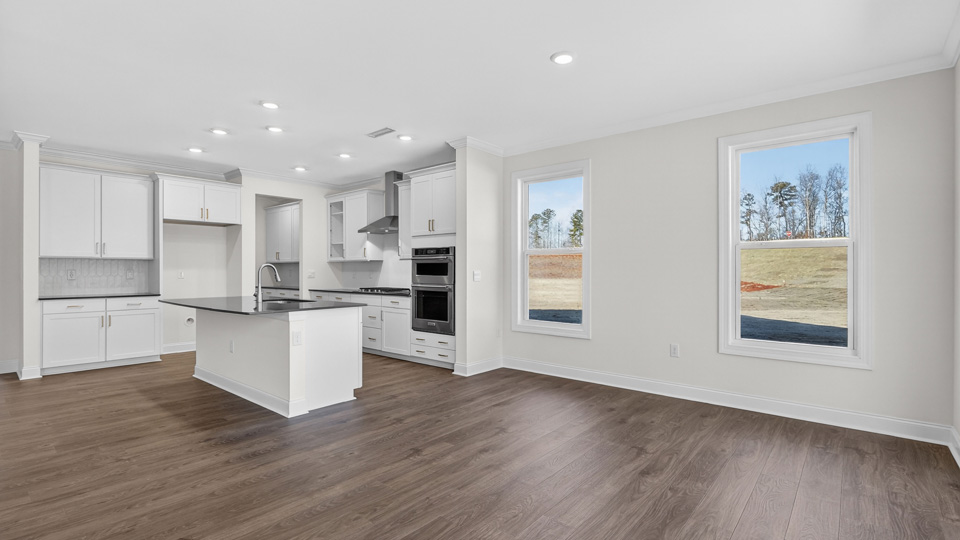 kitchen and dining area