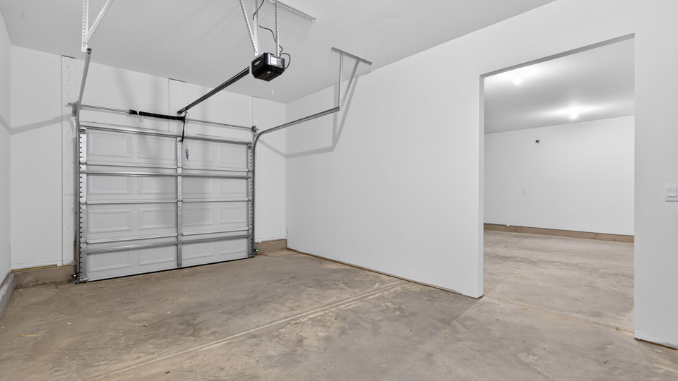 Inside 3 car garage