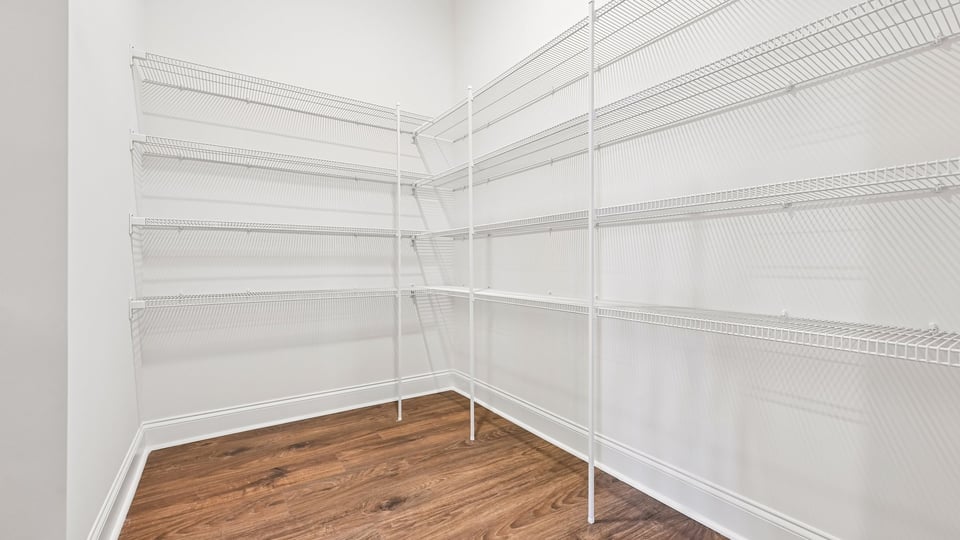 pantry with wire shelving