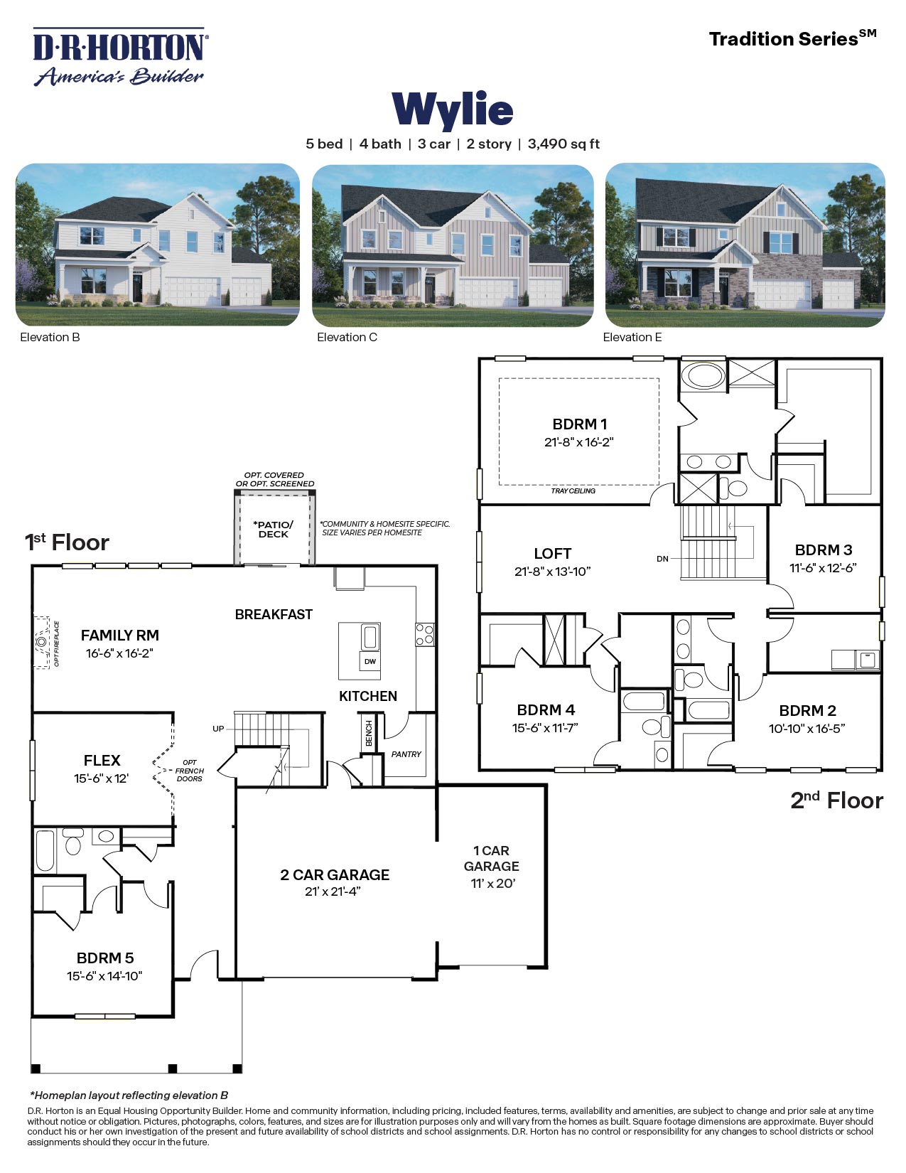 wylie 3 car garage floorplan