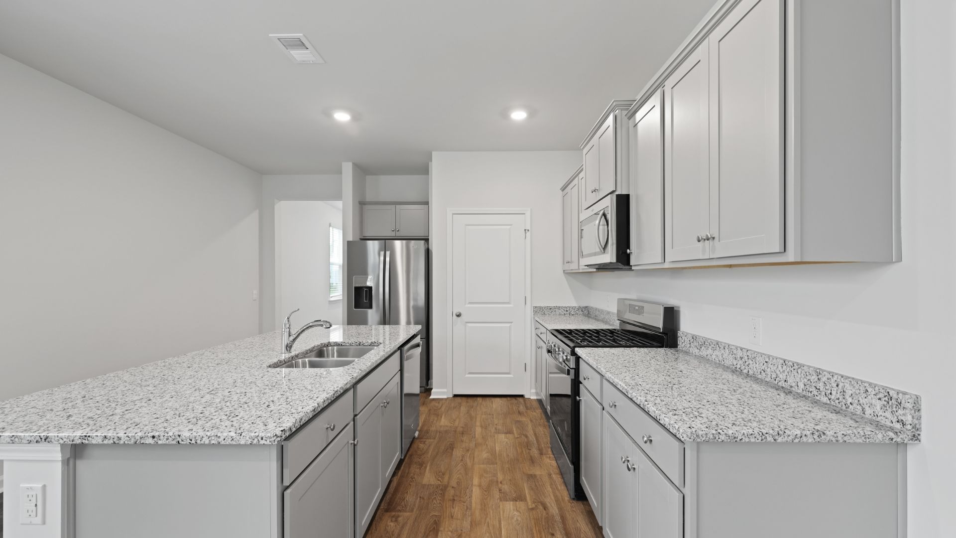 Kitchen with stainless steel appliances