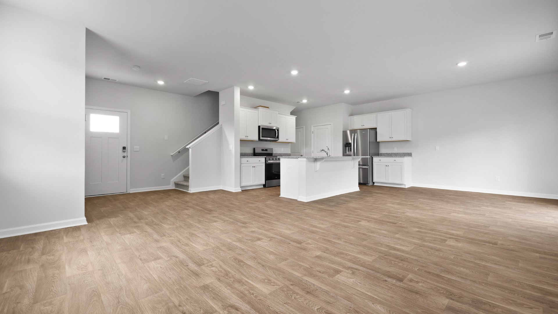 Open concept floorplan with natural light