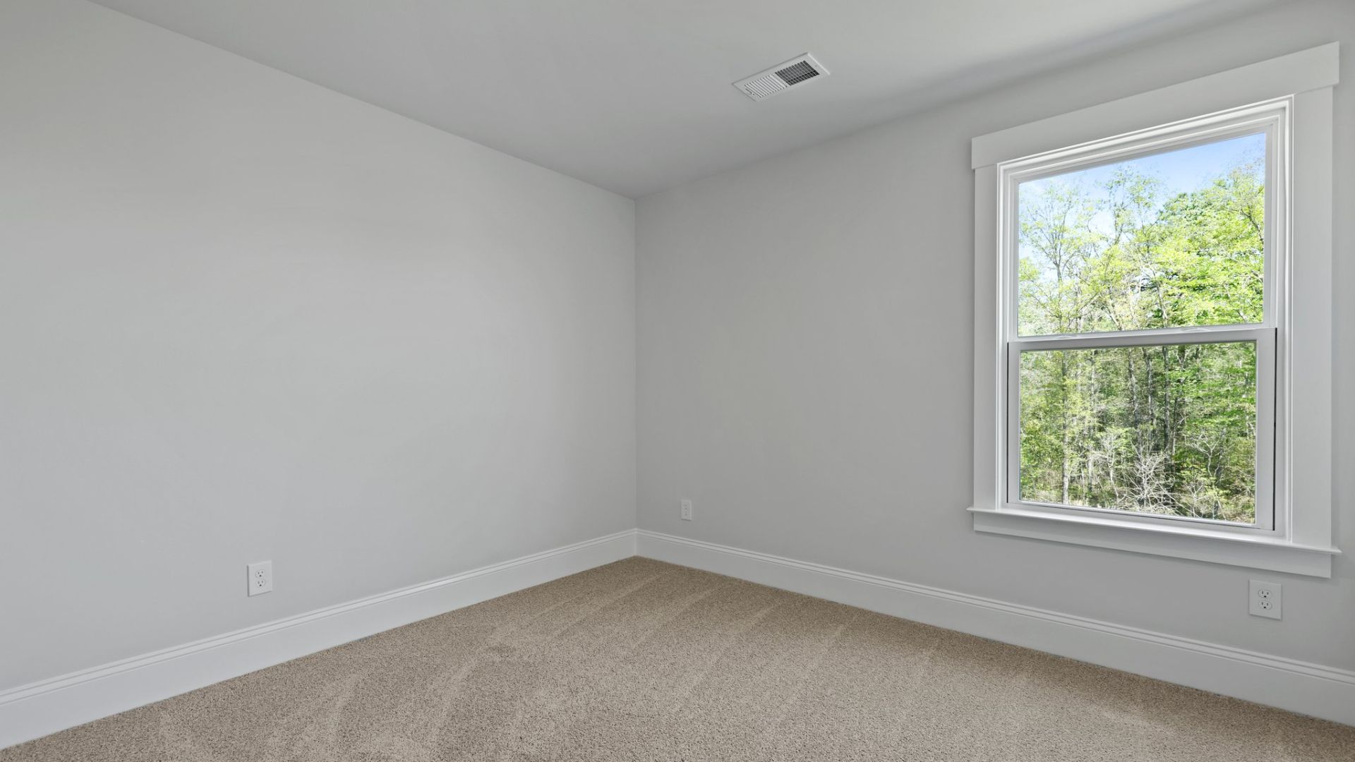 Guest bedroom with carpet for comfort
