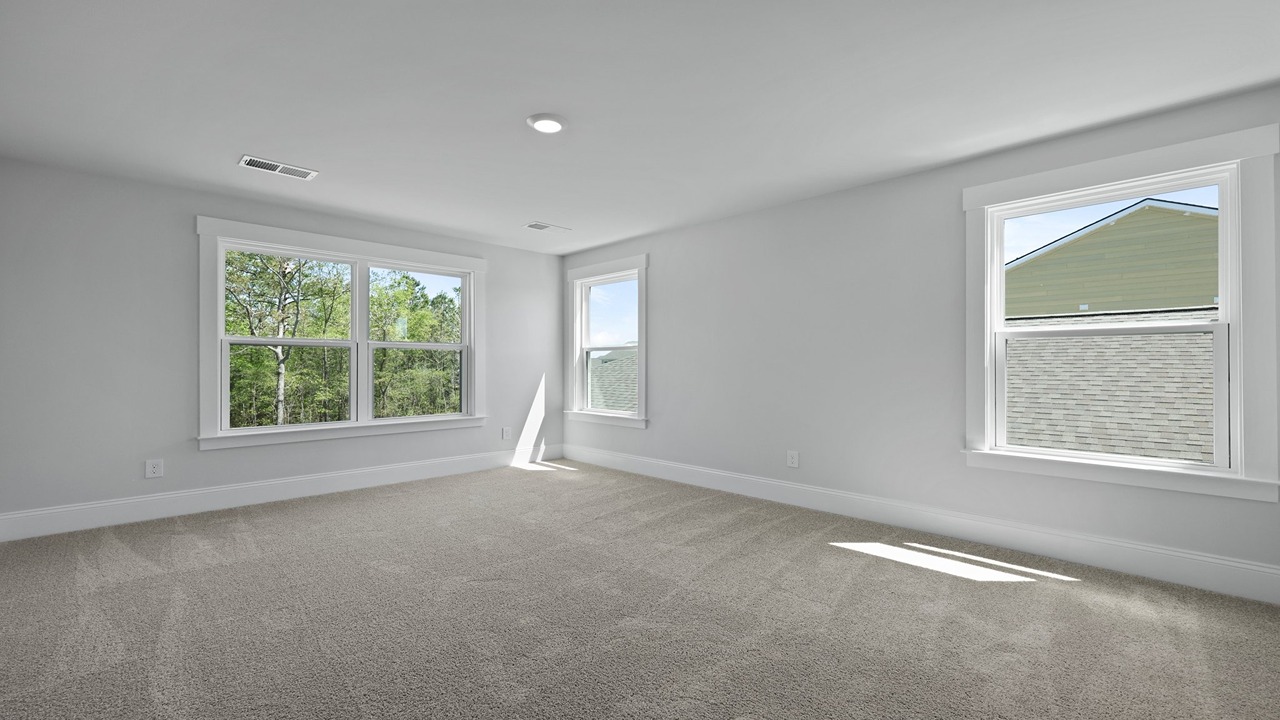 Large windows throughout each room