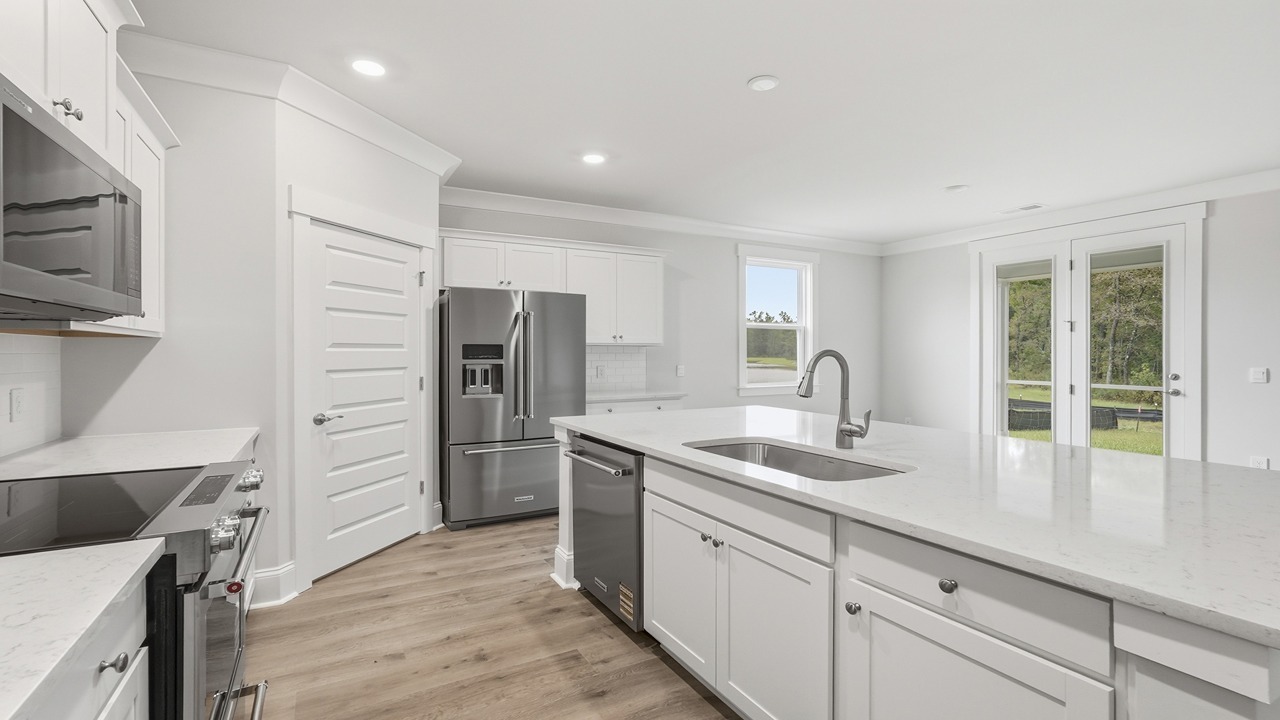 Updated kitchen with center island