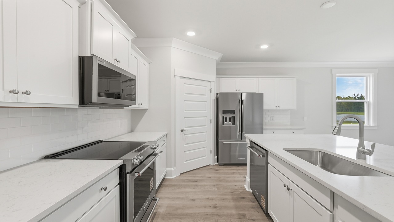 Kitchen with stainless steel appliances