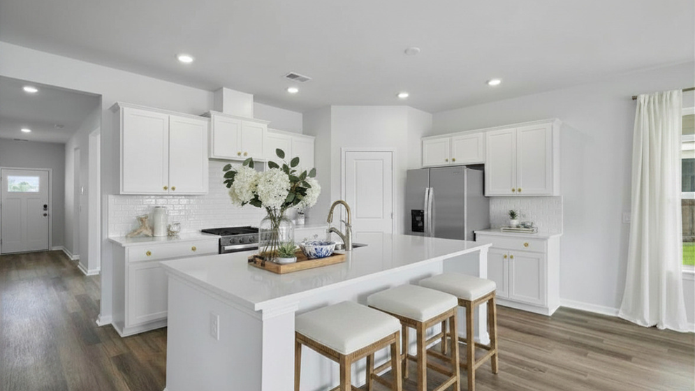 darby kitchen white cabinets quartz ocunters