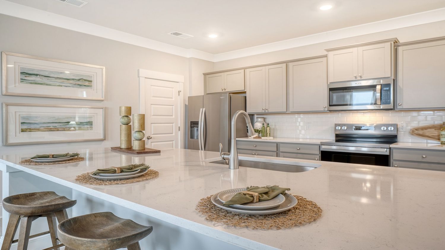 kitchen with quartz