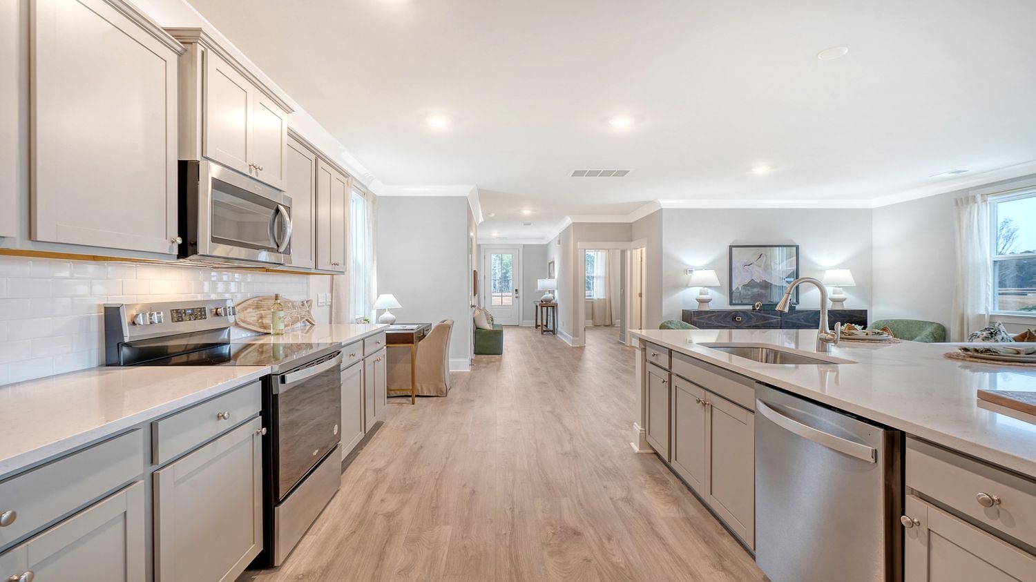 kitchen with quartz