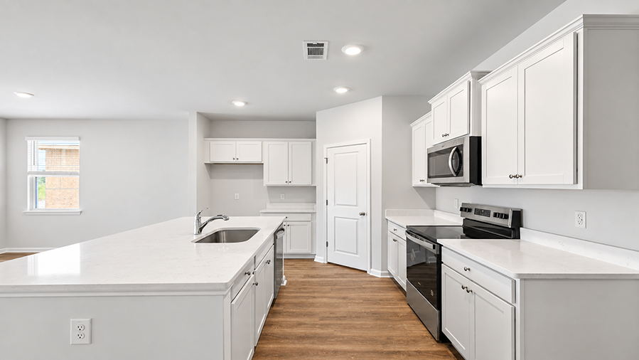 spacious kitchen with island