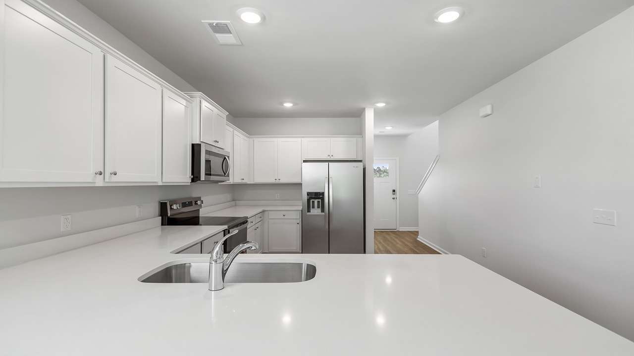 kitchen with quartz