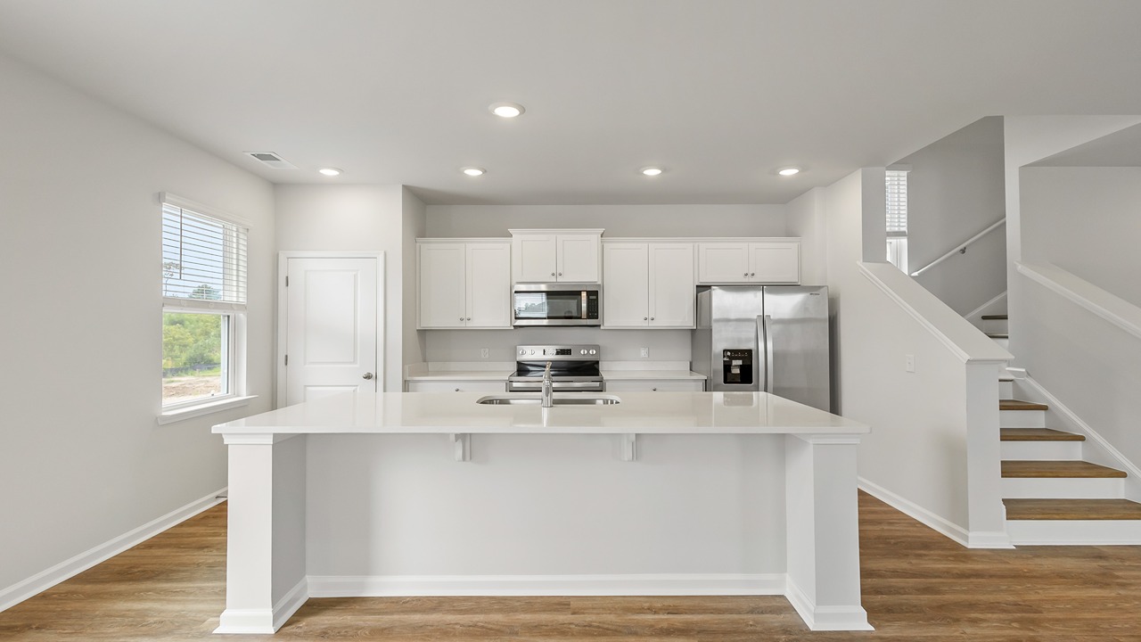 kitchen with quartz