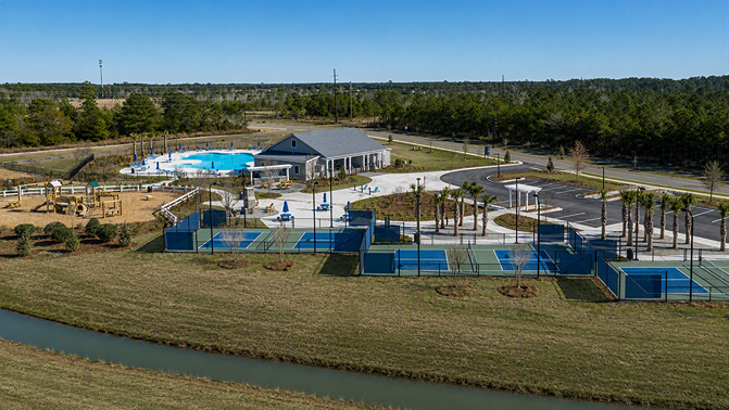 aerial view of pickleball courtd