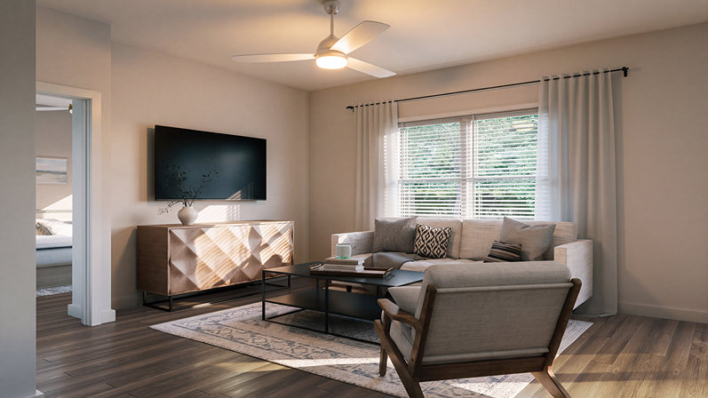 open concept living room