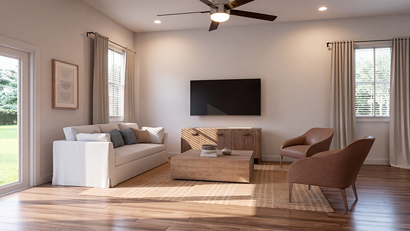 spacious living room