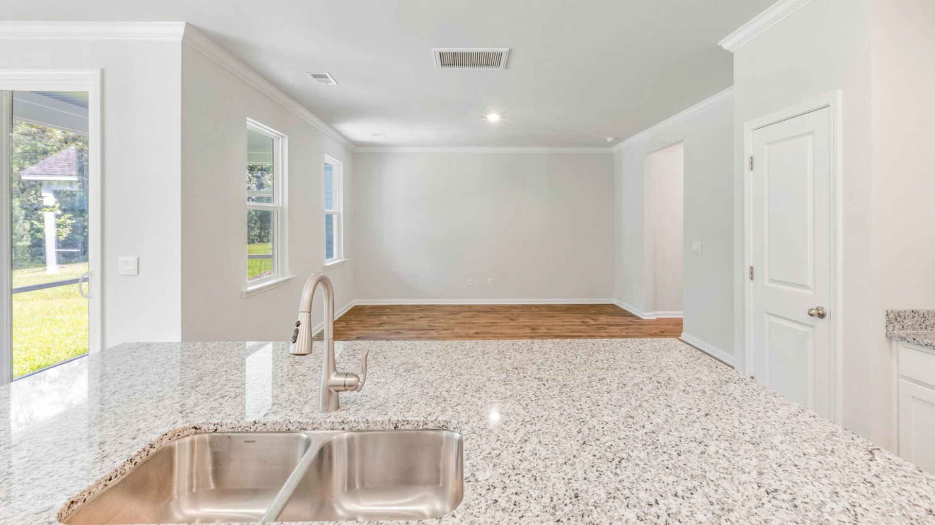 The island overlooks the living area making it great for entertaining guest.