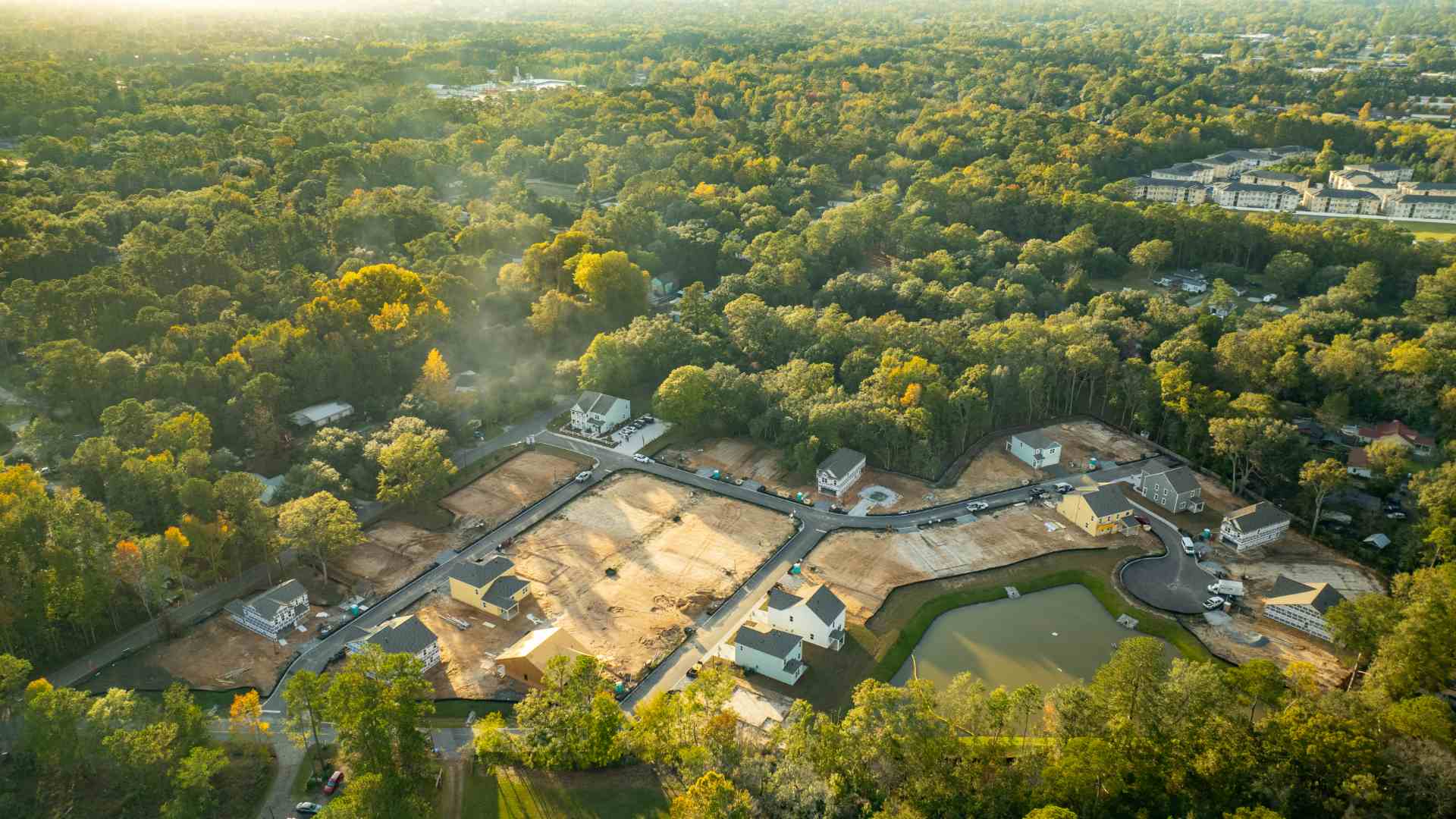 Aerial of founders corner