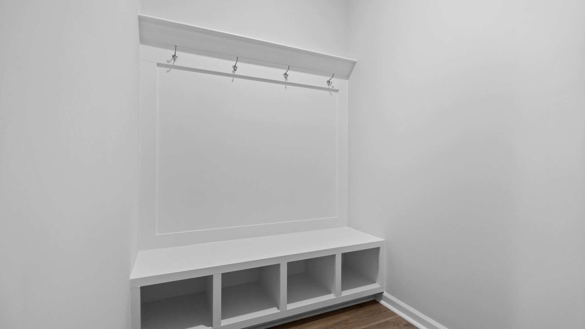 There is room for coat and shoe storage in the entry way from the garage.