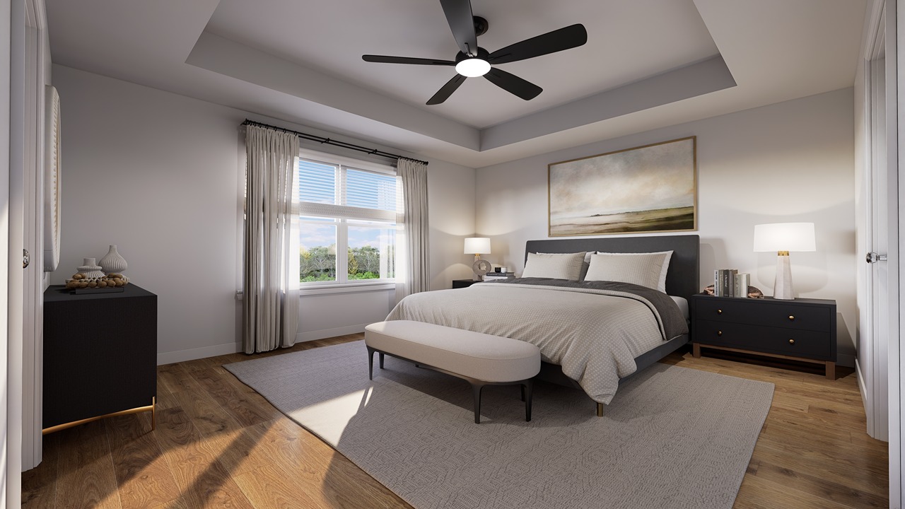 primary bedroom with natural light
