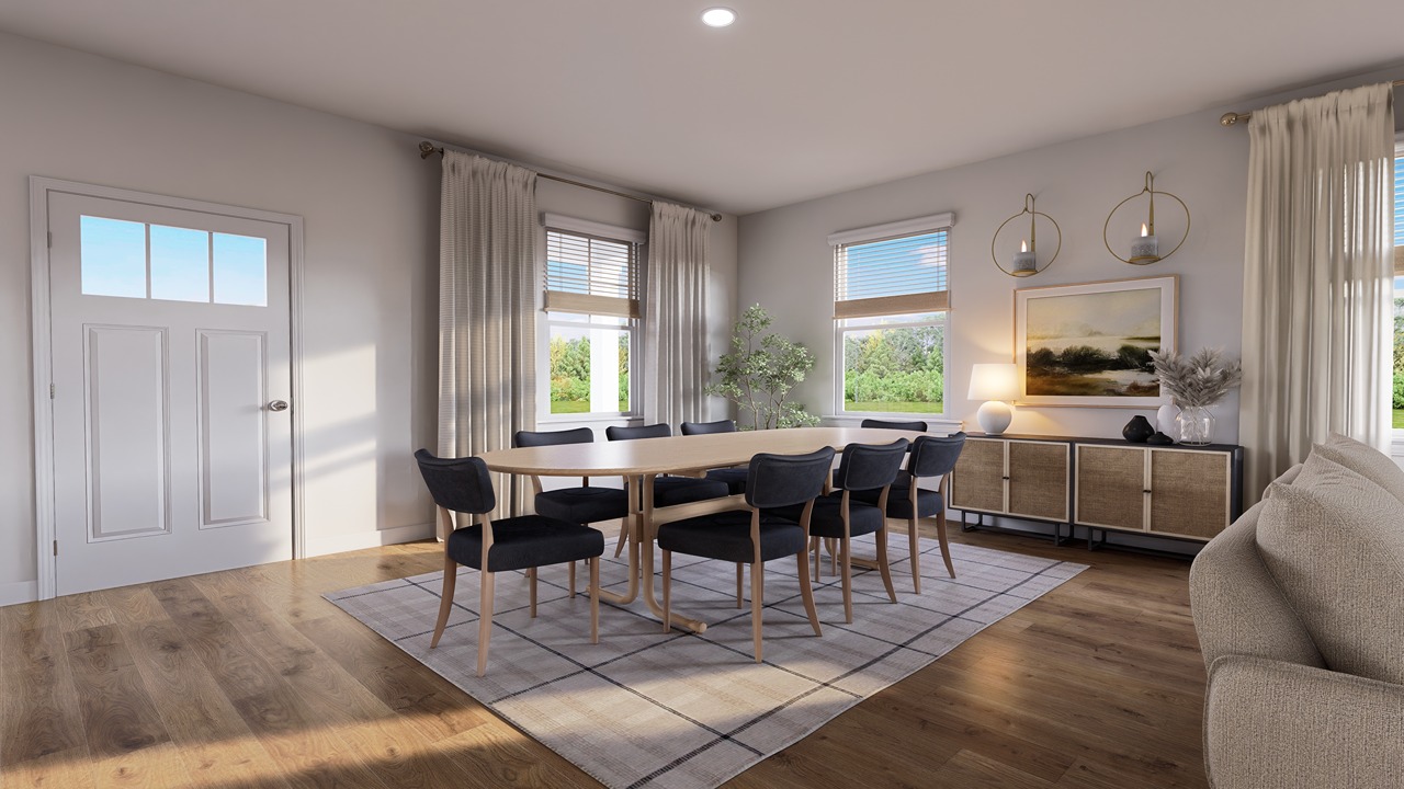 open concept  living room furnished