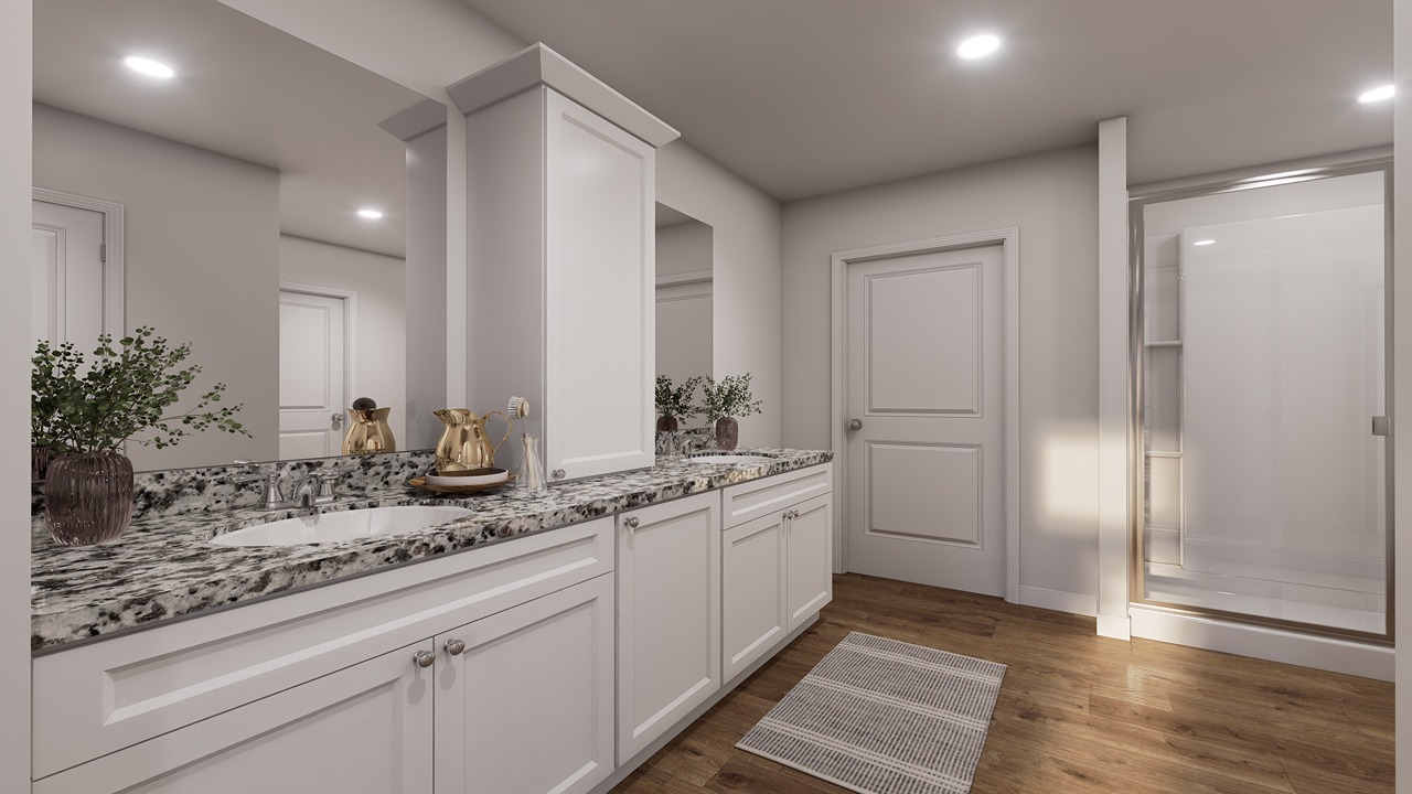 primary bathroom dual sinks