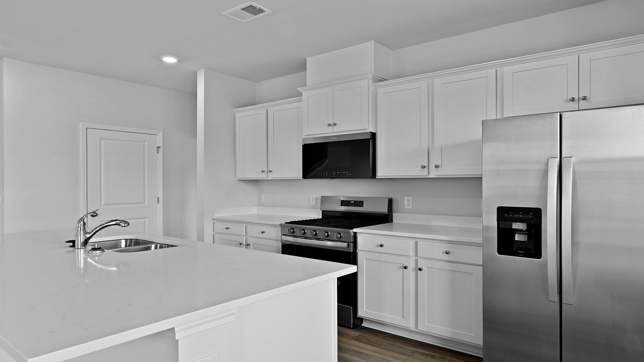 Kitchen with stainless steel appliances