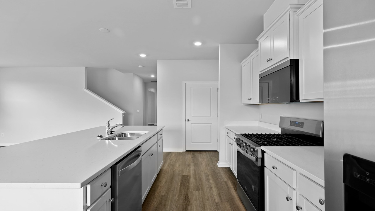 Bright, airy kitchen in a newly built home