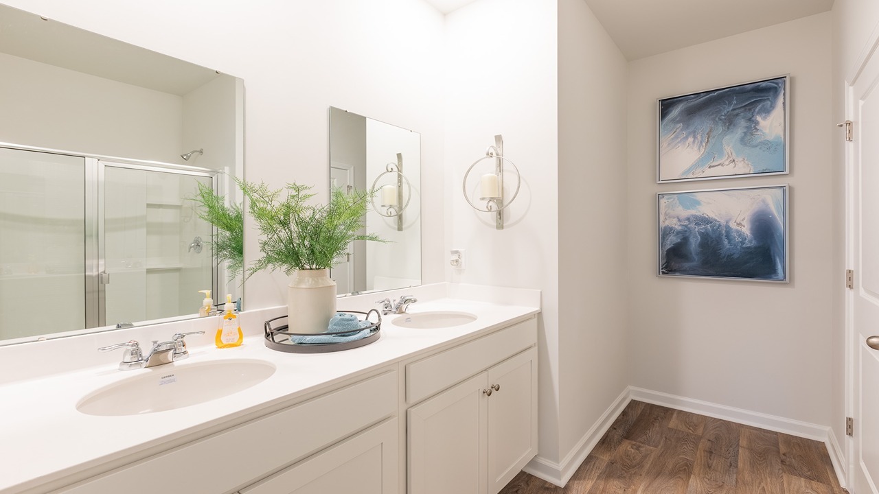 Bathroom with a double vanity