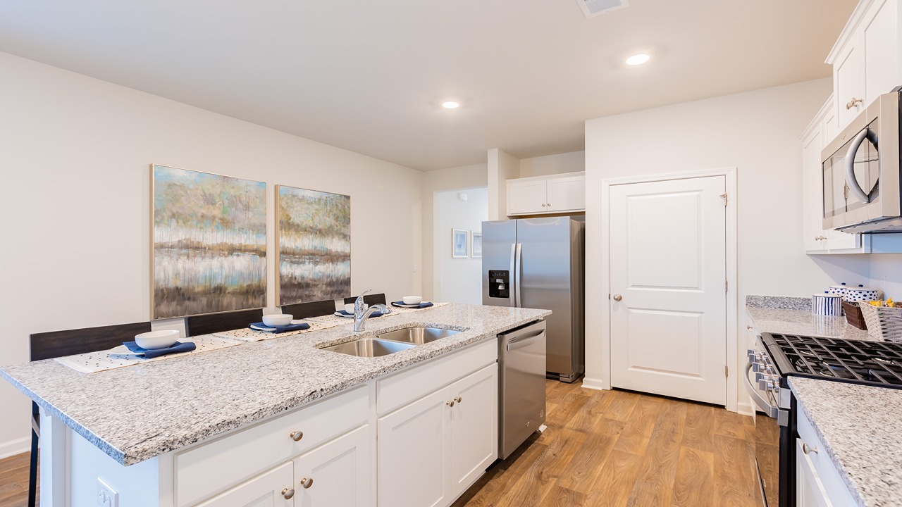 Kitchen with island, and ample space