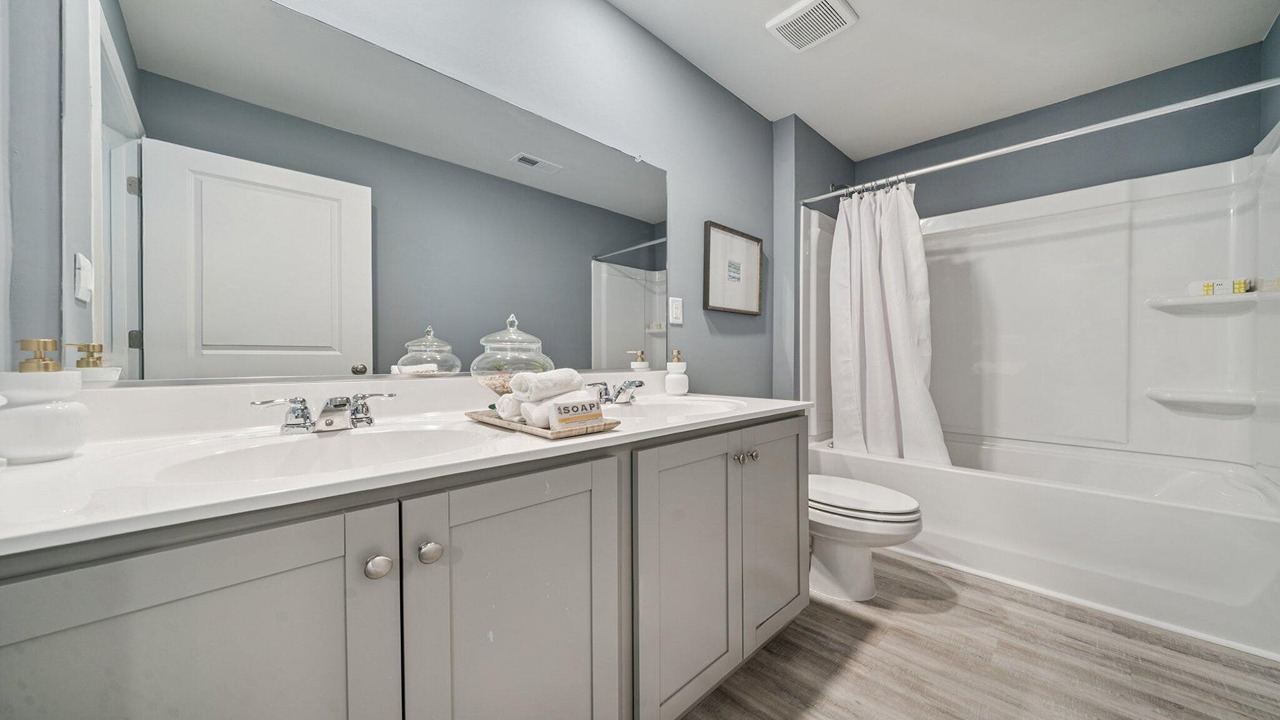 Guest bathroom with walk - in shower