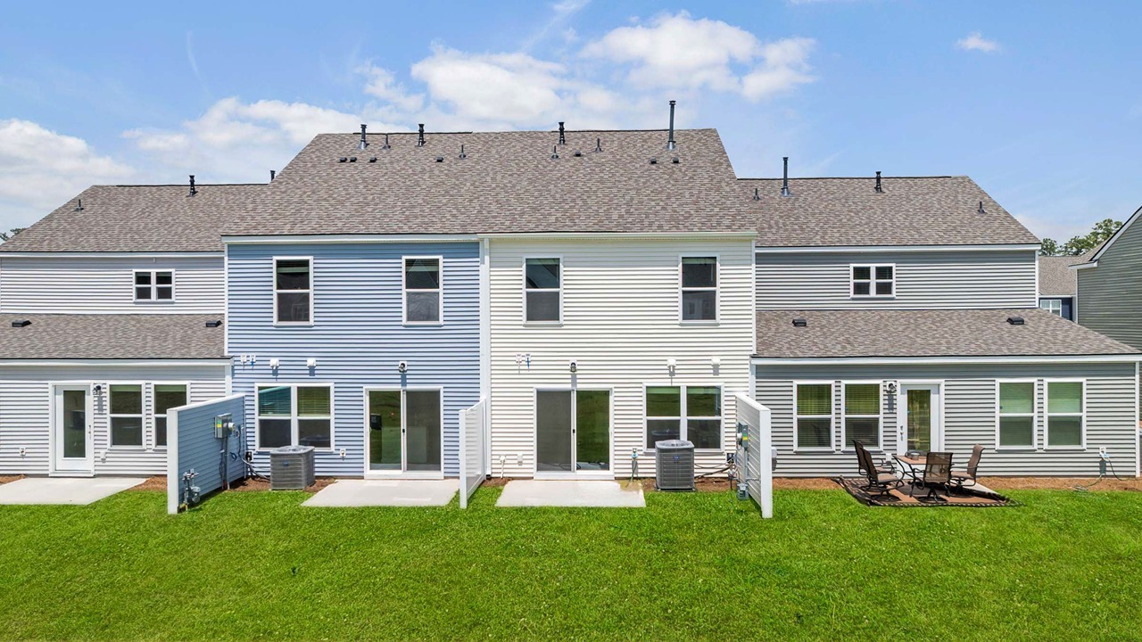 Rear of Pine Hills townhome