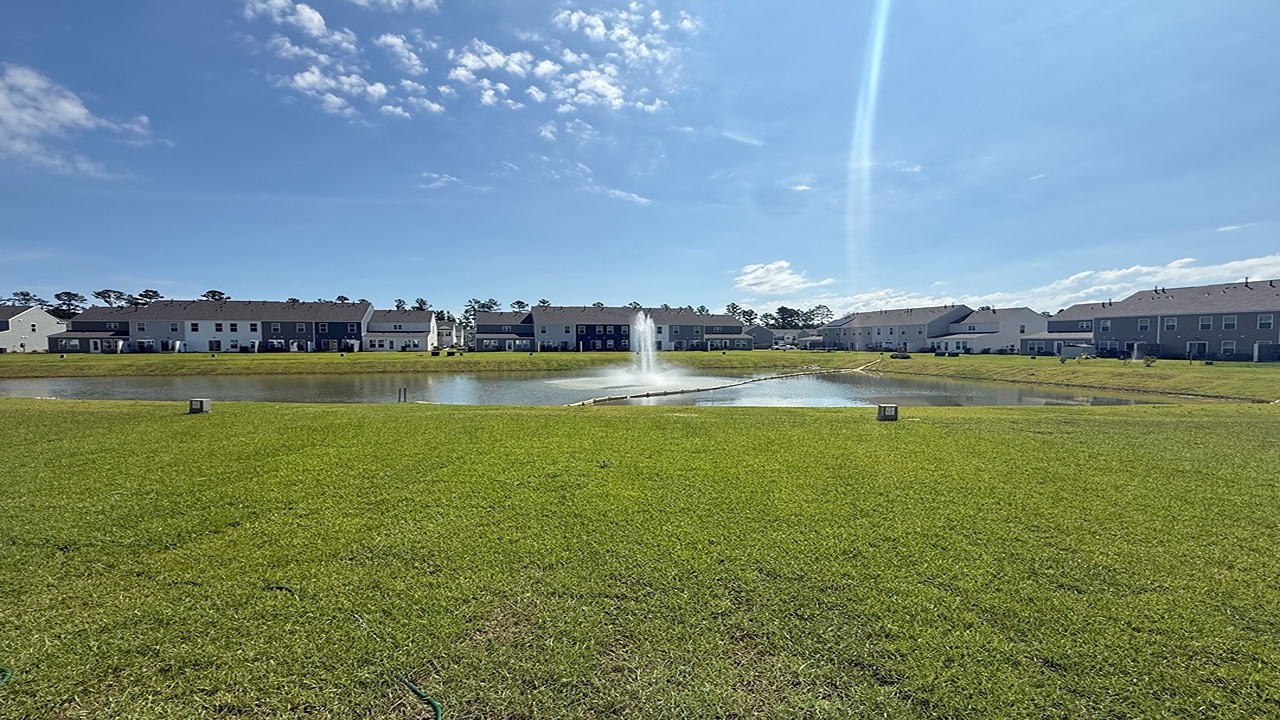 Pond view from townhome