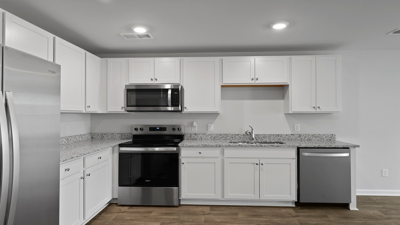 Kitchen with stainless steel appliances
