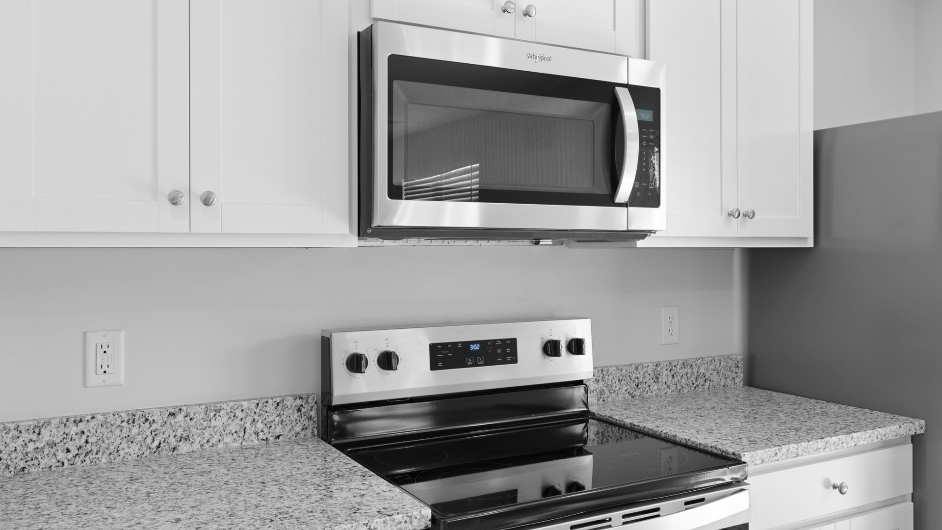 This picture features stainless steel appliances.