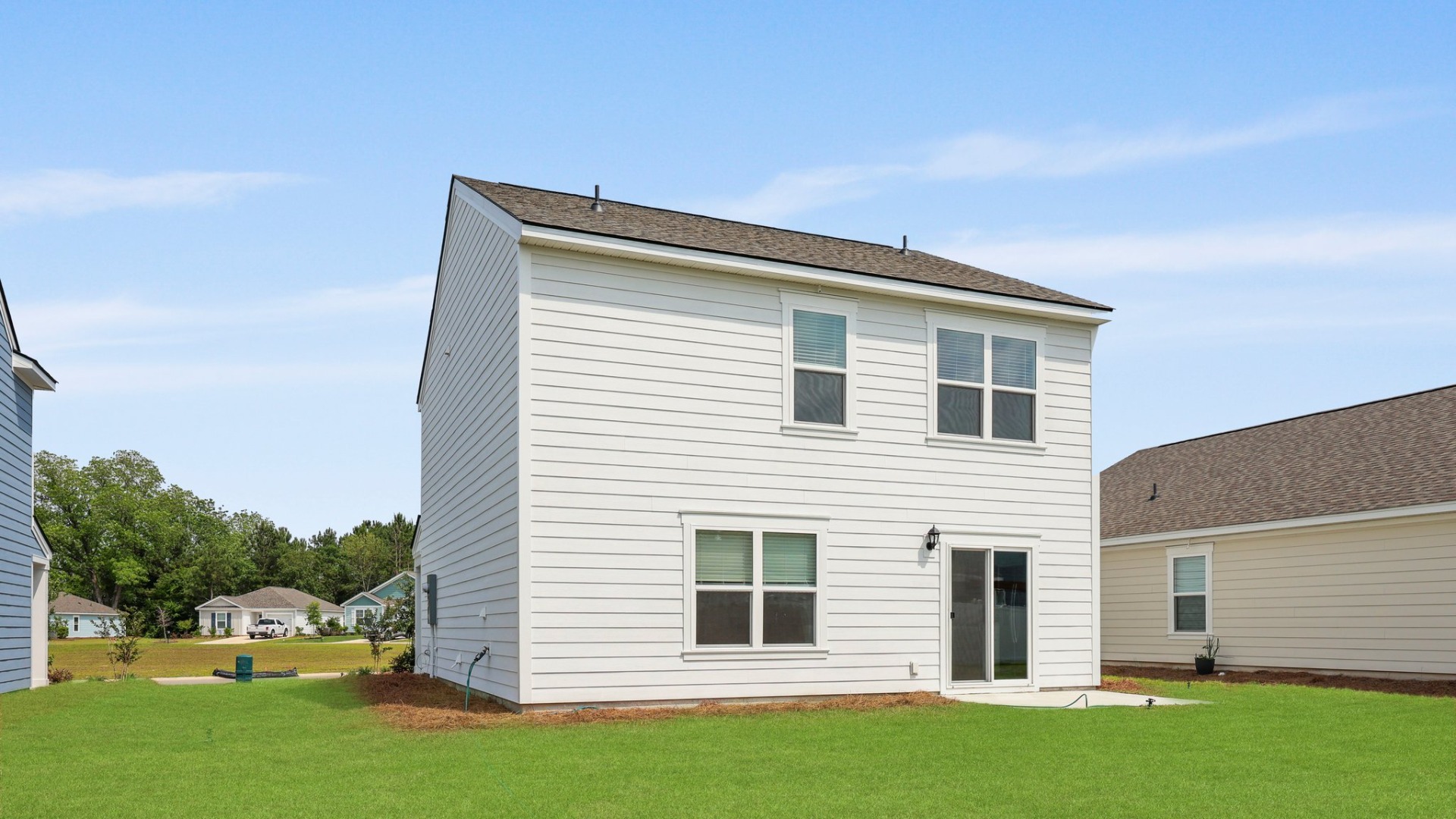 The rear exterior of the Brandon floorplan.