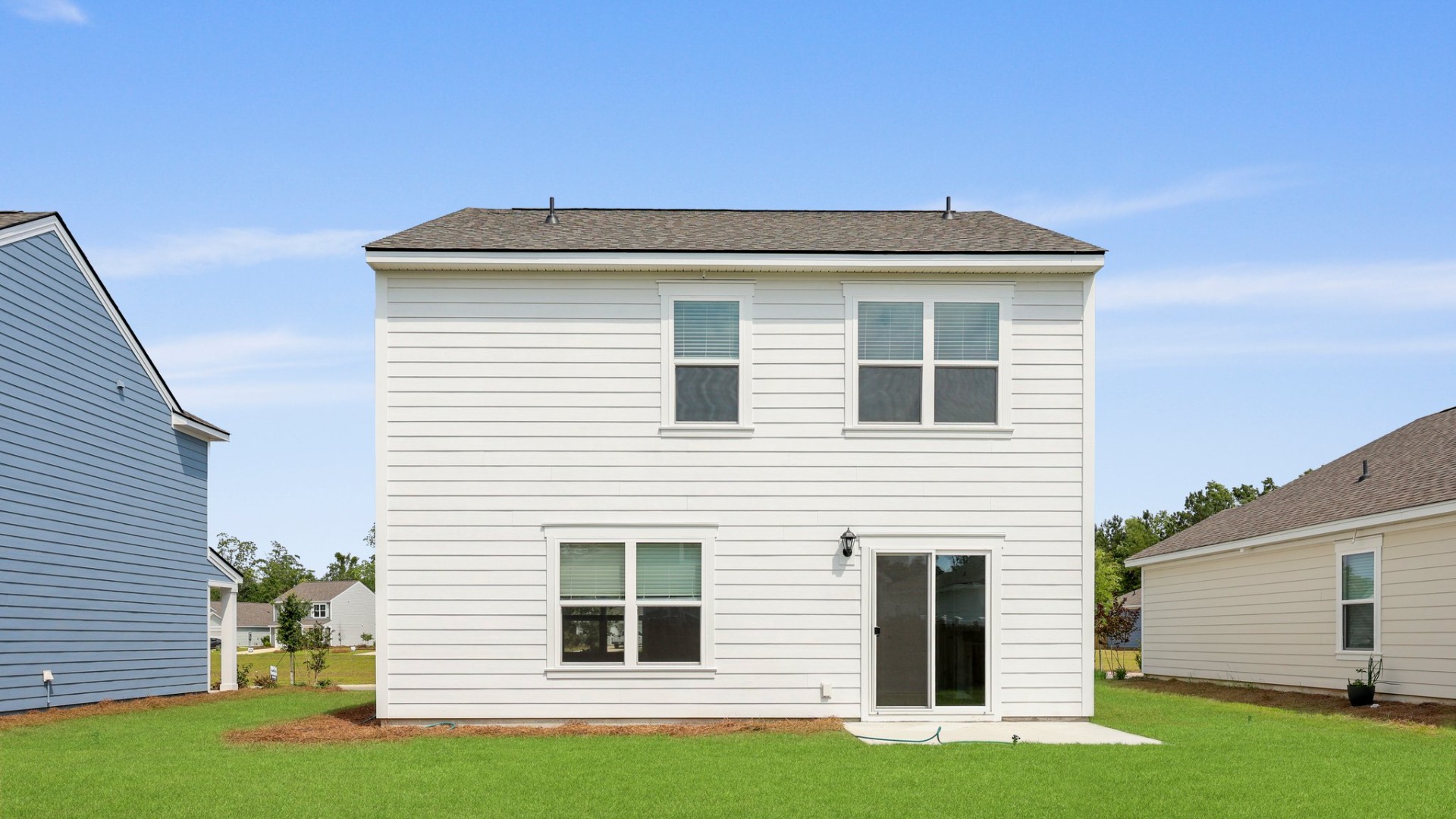 The rear exterior of the Brandon floorplan.