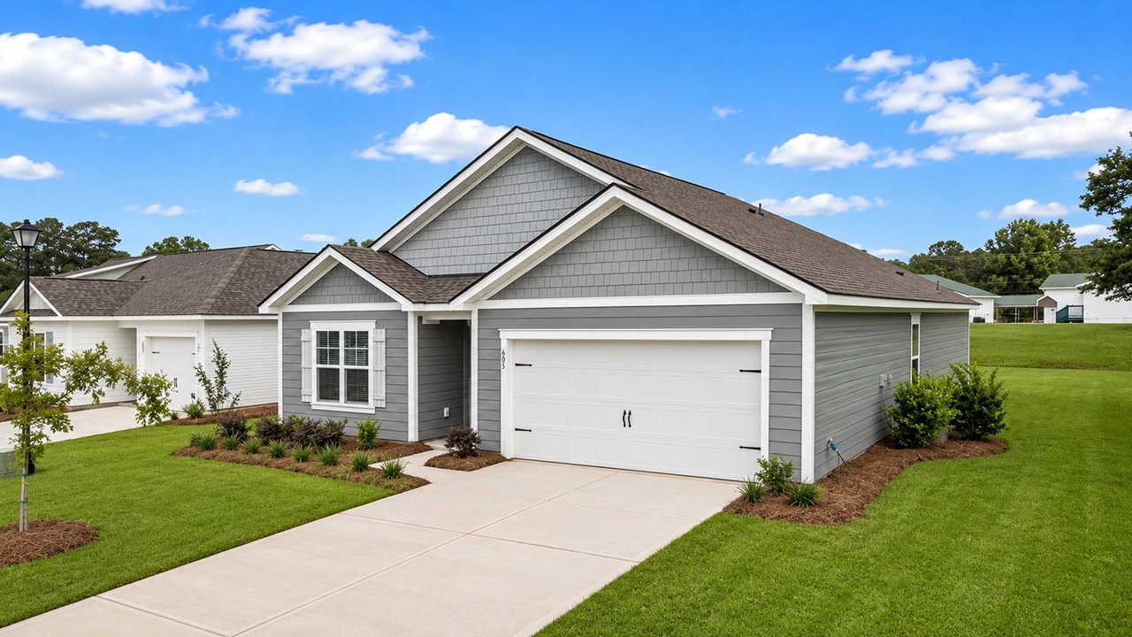 Side view of single story home