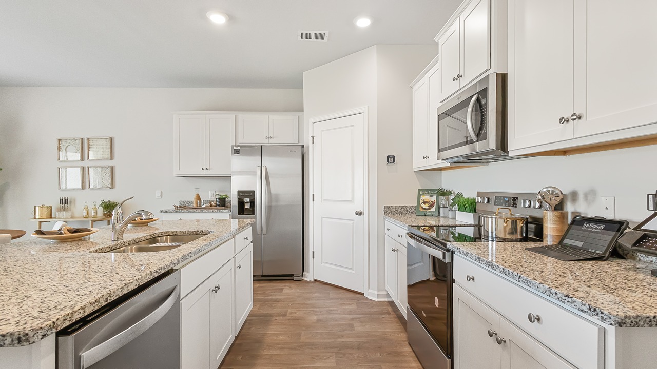 Stainless steel appliances in home