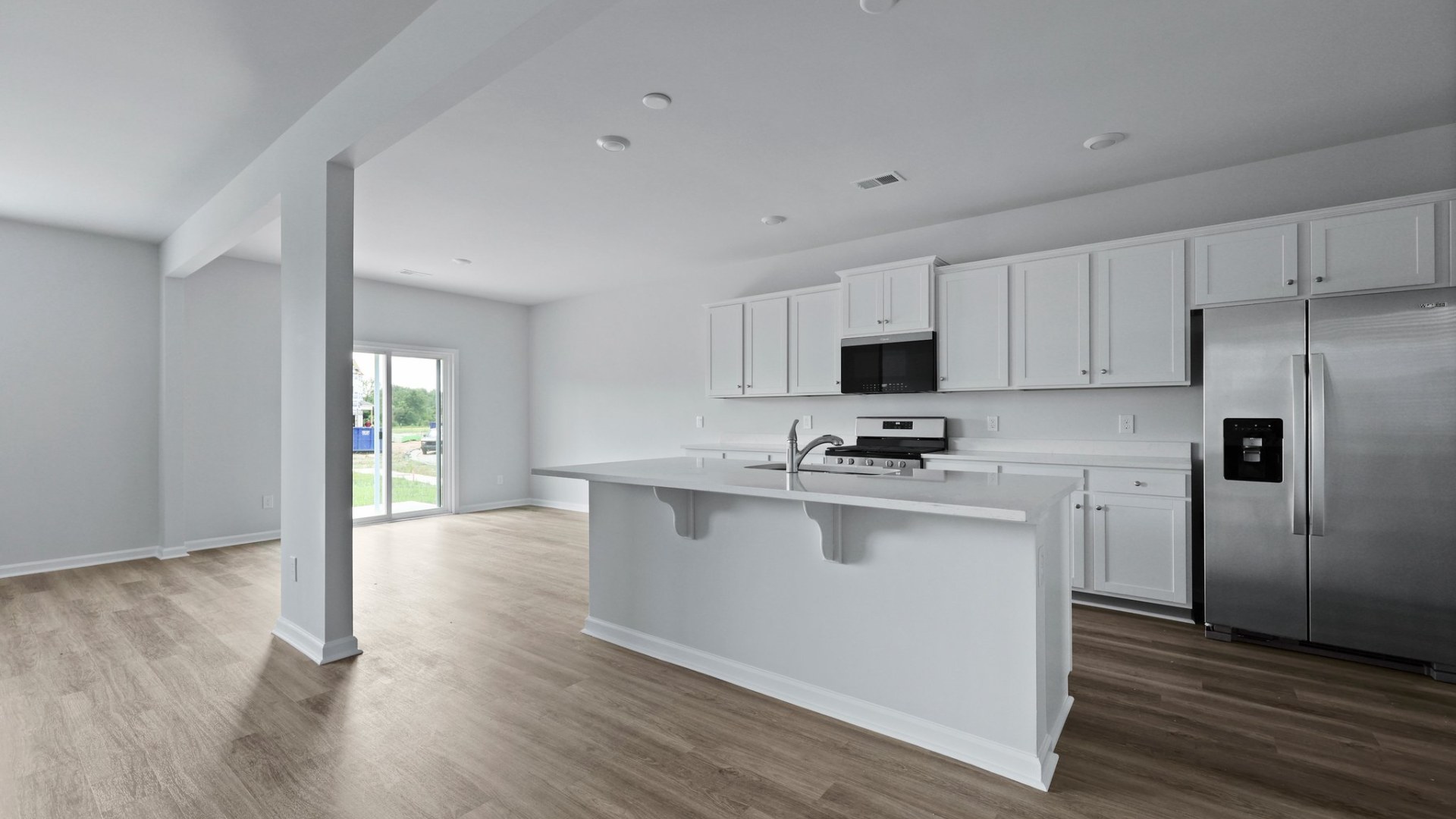 Kitchen overview with large island