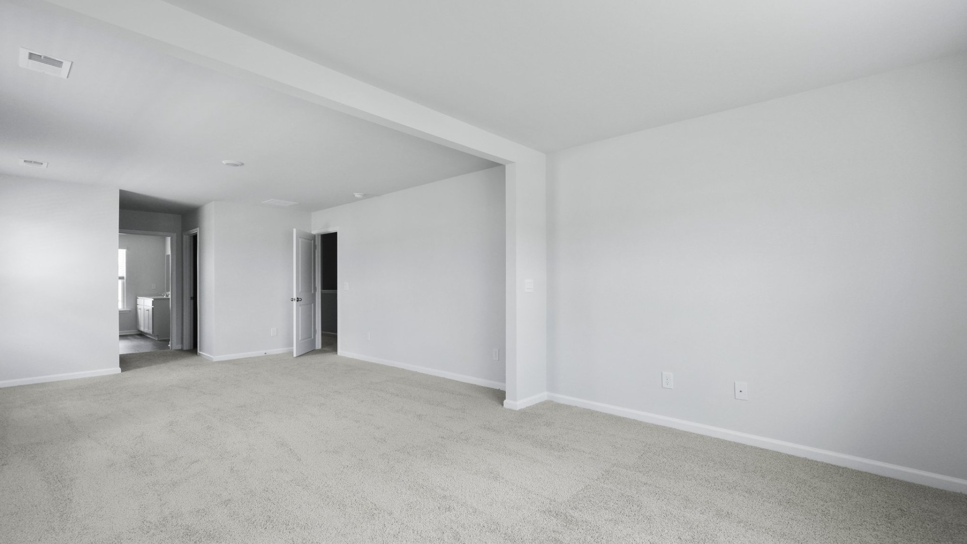 Master bedroom with high ceilings