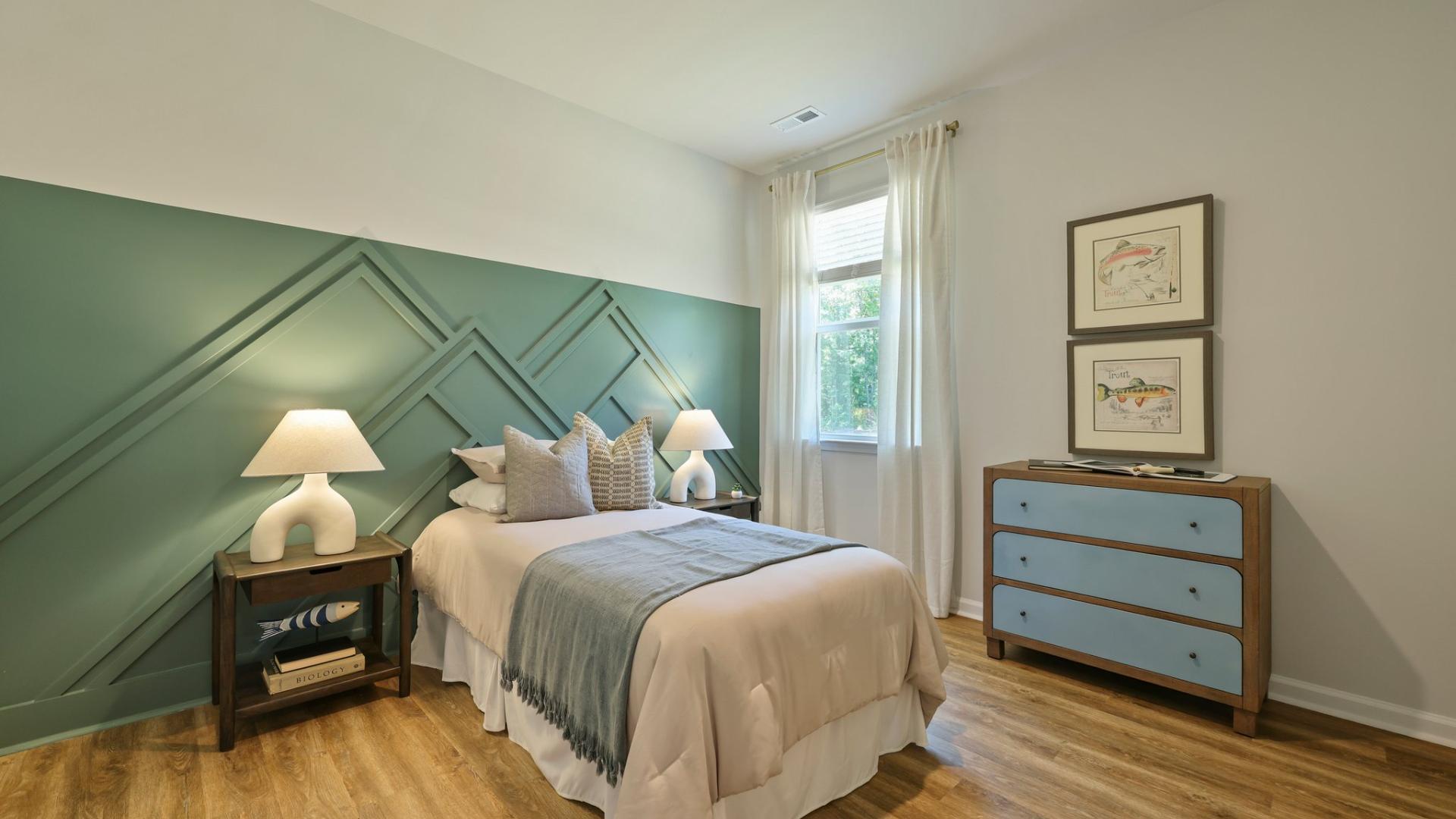Guest bedroom with neutral decor