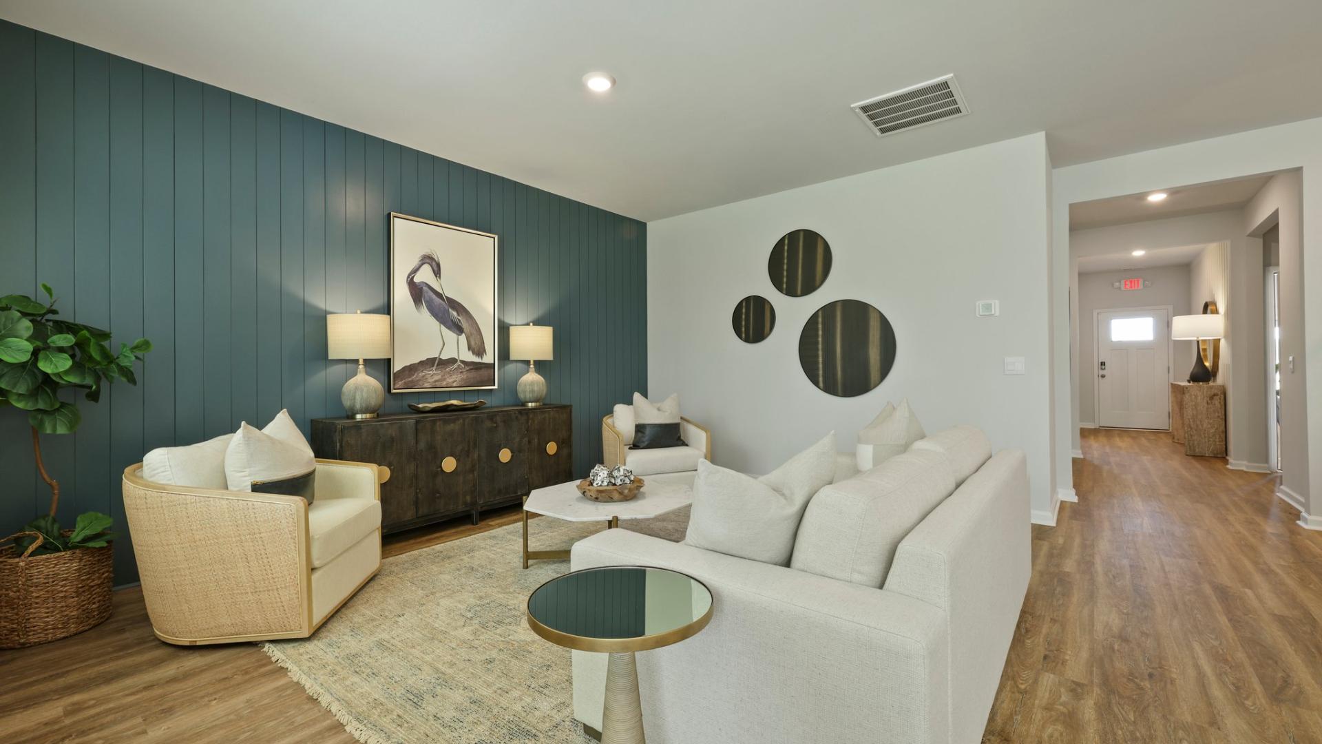 Large living room with many windows