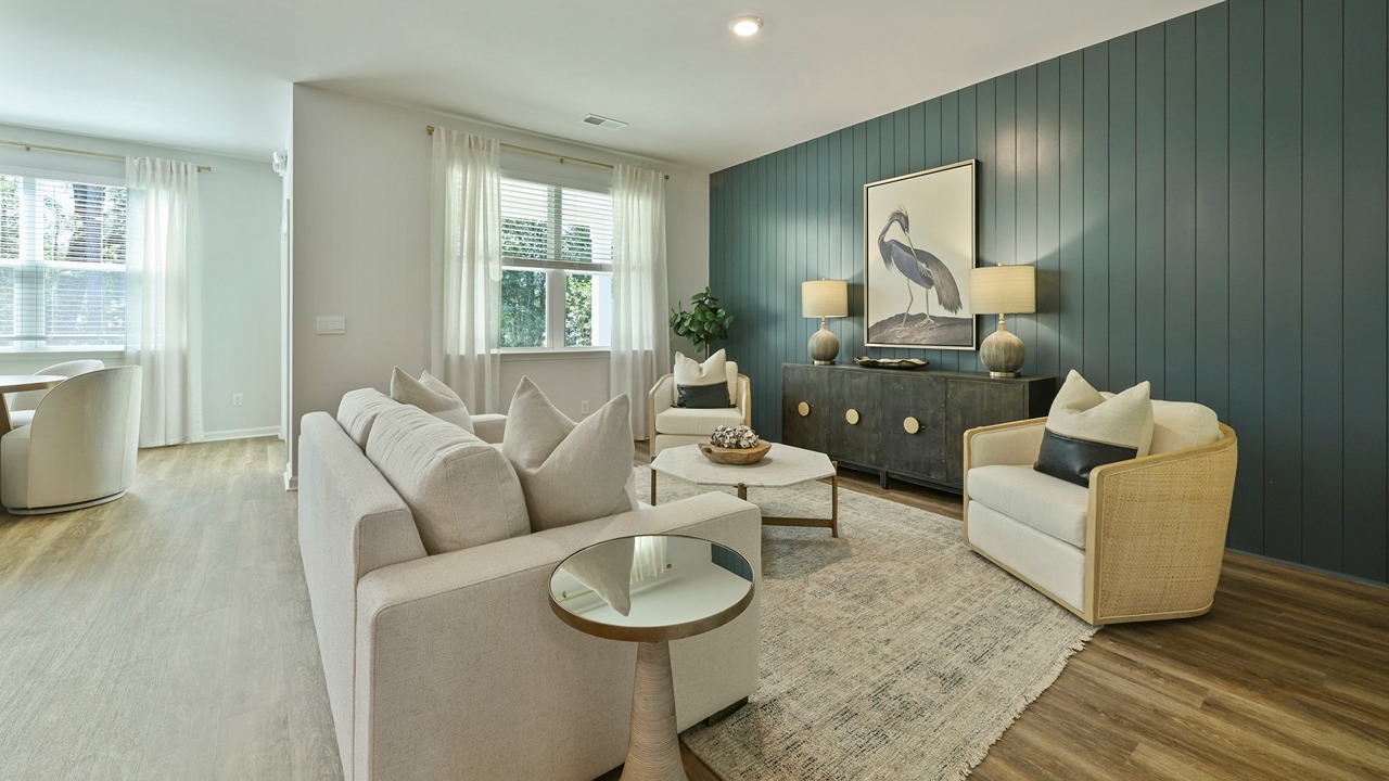 Living room with accent walls