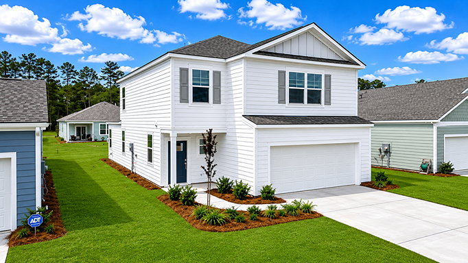 Side view of a home situated on a large lot