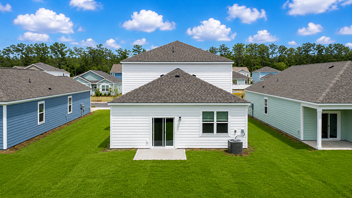 Large backyard in a Ravenel community