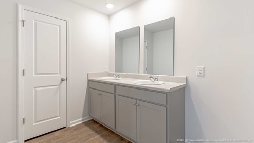 Bathroom Double Vanity Counter New Construction Home is Connected Smart Home Technology Touchscreen