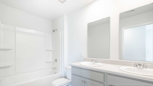Bathroom Double Vanity Counter New Construction Home is Connected Smart Home Technology Touchscreen