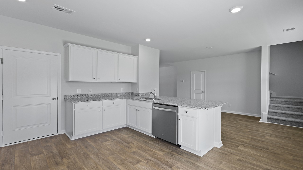 Breakfast bar in kitchen