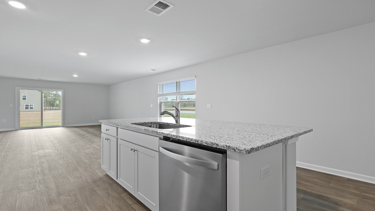 Large center island with room to entertain